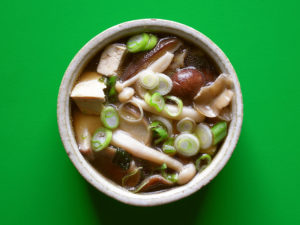 Vegan mushroom suimono Japanese shiitake soup