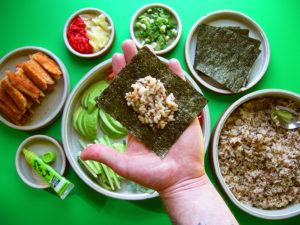 Homemade Roll Your Own Vegan Sushi Rustic Japanese Food Panko Sweet Potato